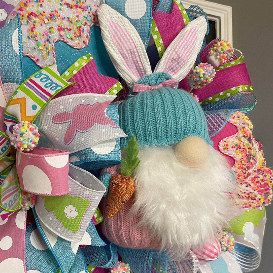 Easter Gnome Bunny Wreath
