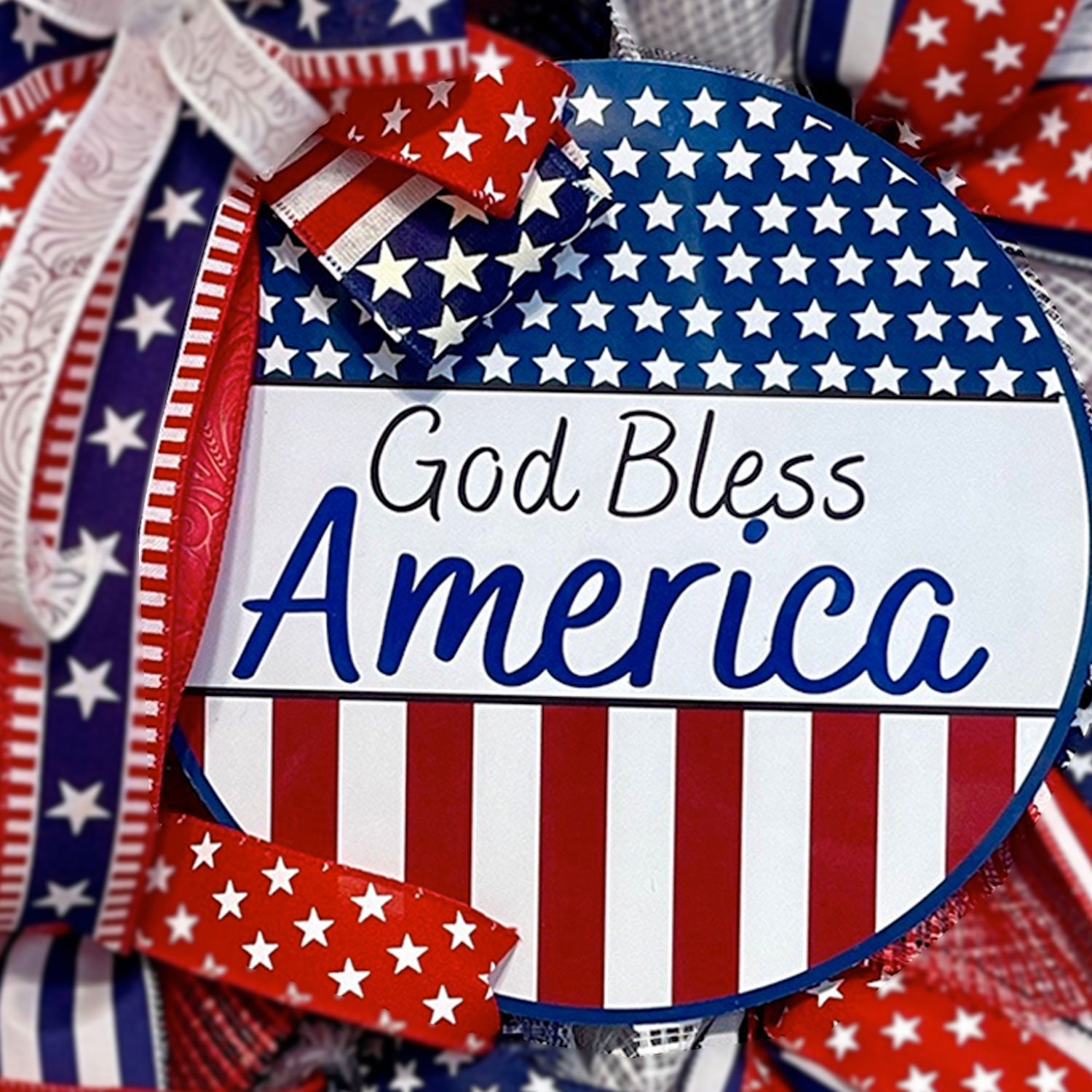 God Bless America Patriotic Wreath