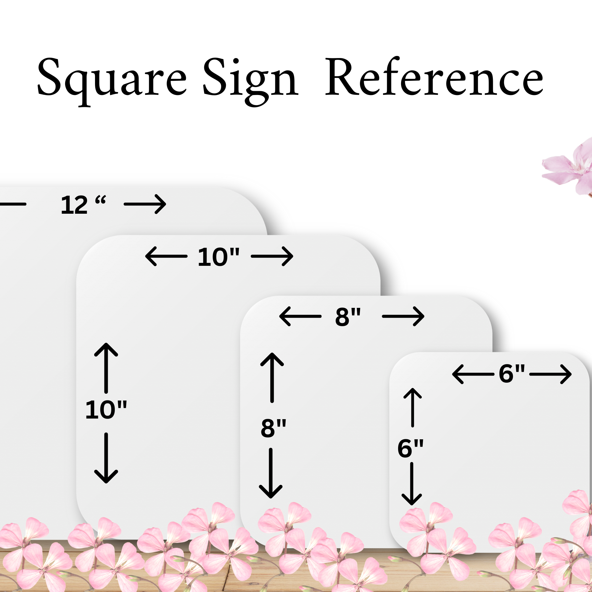 Square Sign Size Reference for Wreath Sign