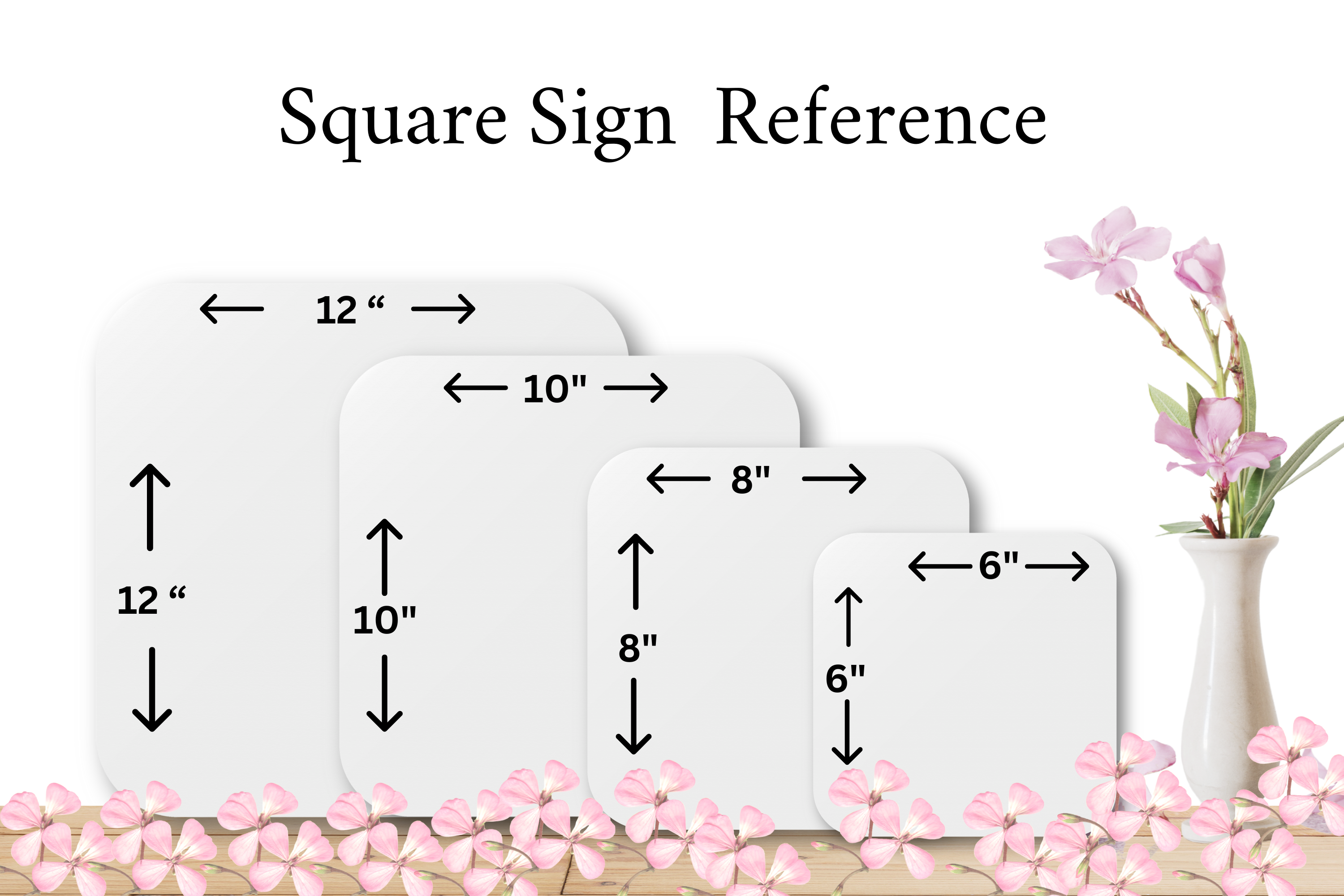Square Sign Size Reference for Wreath Sign