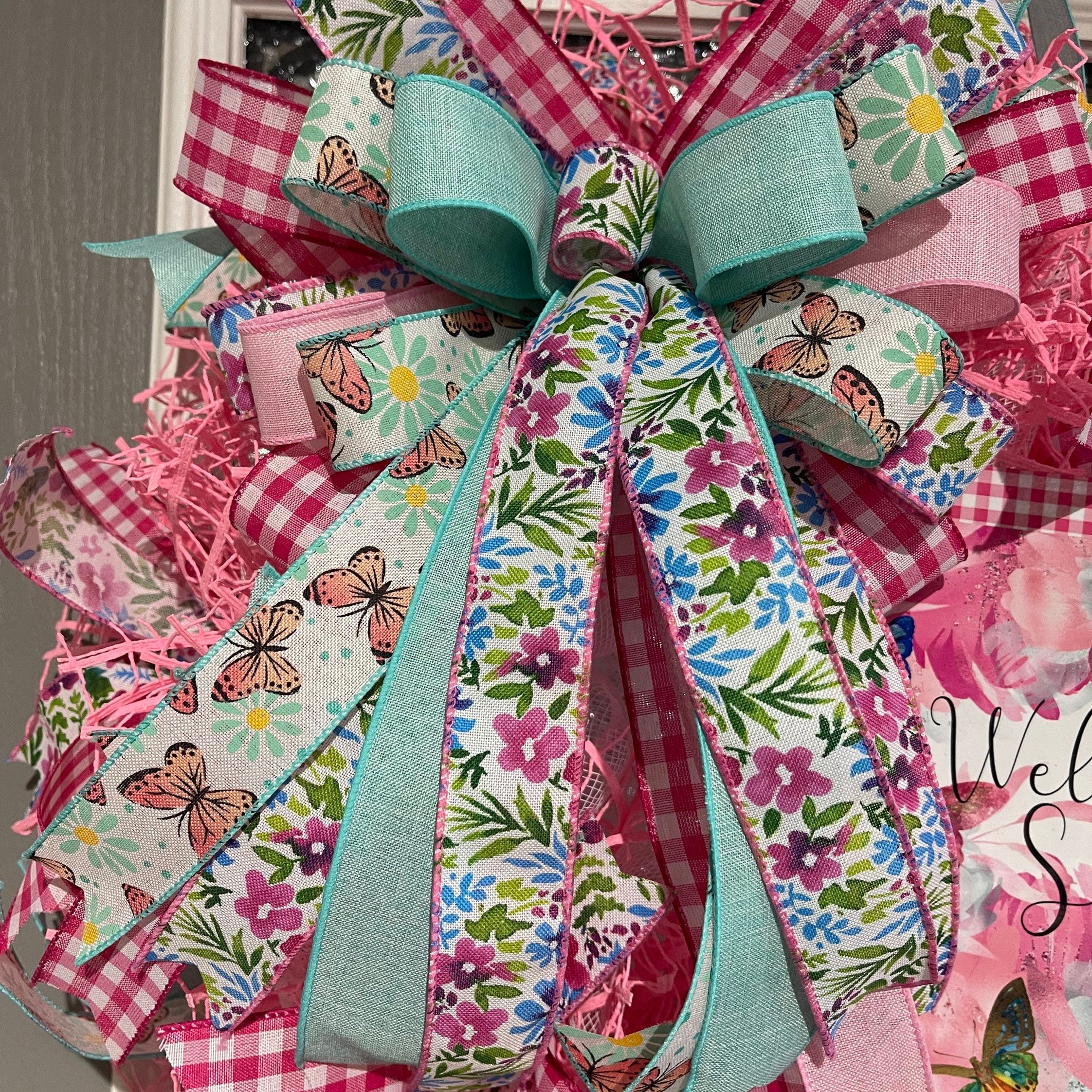 Spring Wreath, Spring Welcome Butterfly Wreath, Butterfly Wreath, Spring Decor