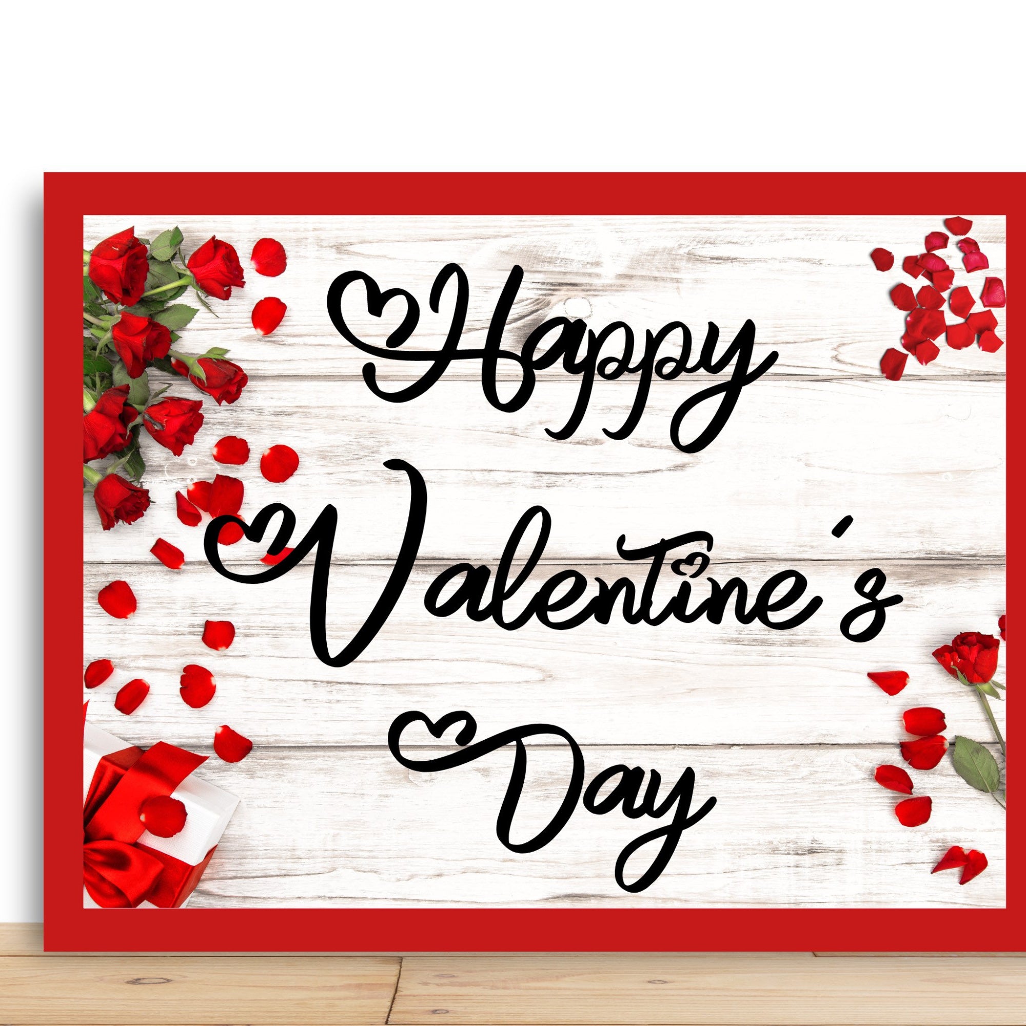 Valentines Wreath Sign, Happy Valentines Day Rectangle Metal Sign, Desert Wreath Signs