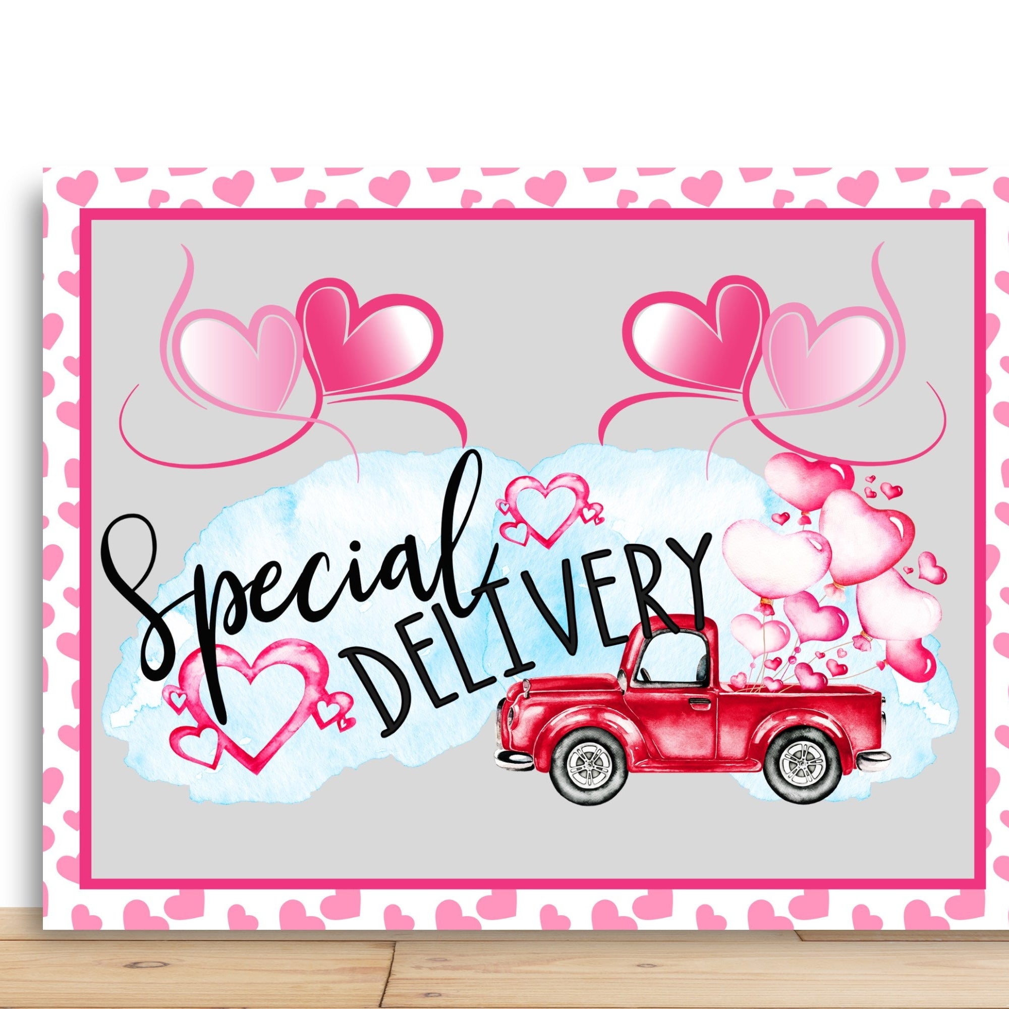 Valentines Wreath Sign, Special Delivery Rectangle Metal Sign, Desert Wreath Signs
