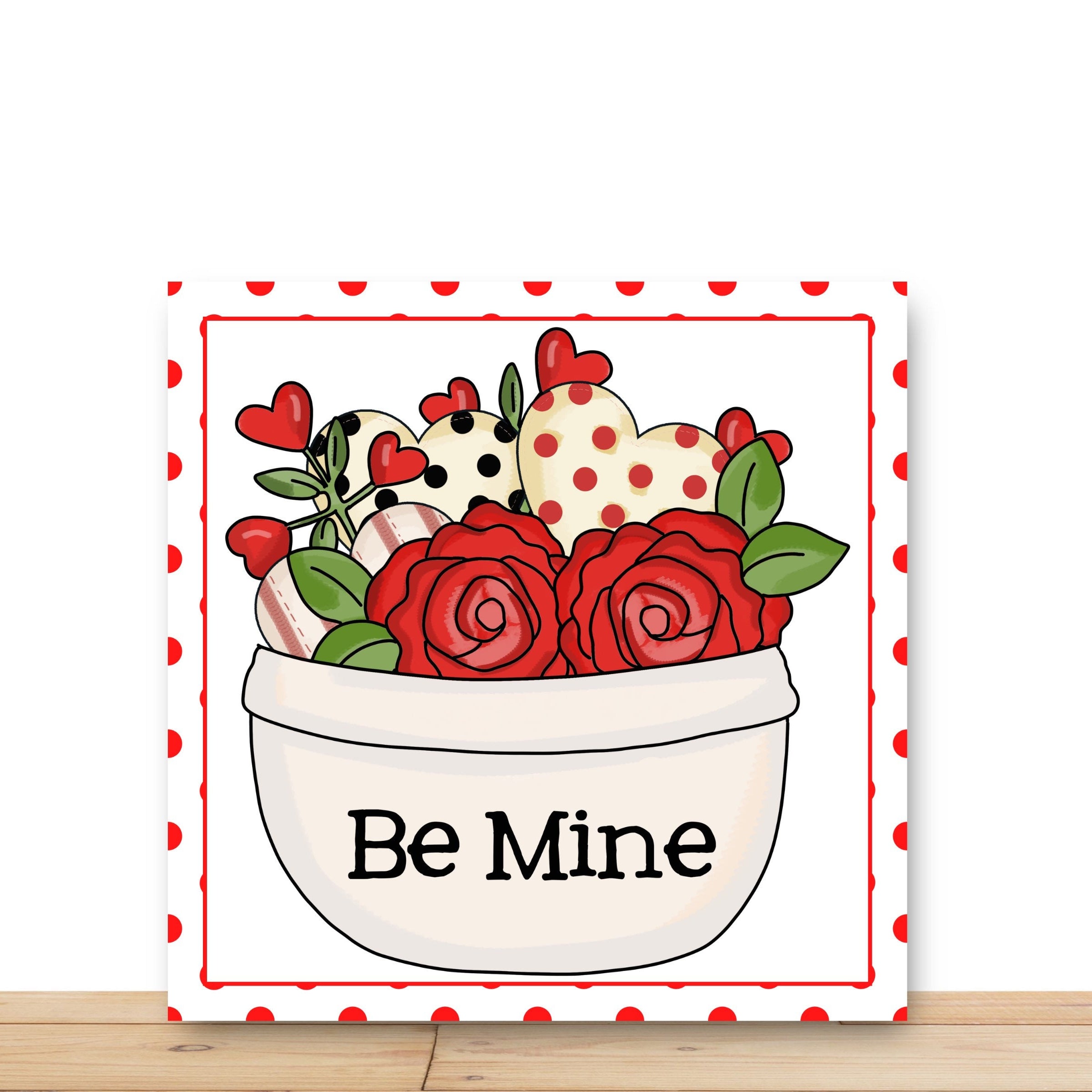 Valentine Wreath Sign, Be Mine Square Wreath Sign, Red Rose Wreath Sign, Desert Wreath Signs