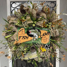 Fishing Wreath for your door, Large Mouth Bass Fishing Decor, Fishing Camp Wreath, Desert Wreath Creations
