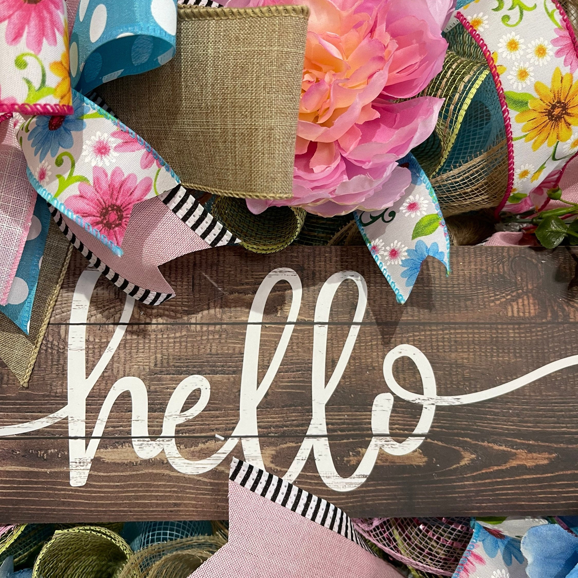 Spring Hello Wreath For Your Door, Spring Floral Wreath, Mother’s Day Wreath, Easter Wreath, Spring Decor