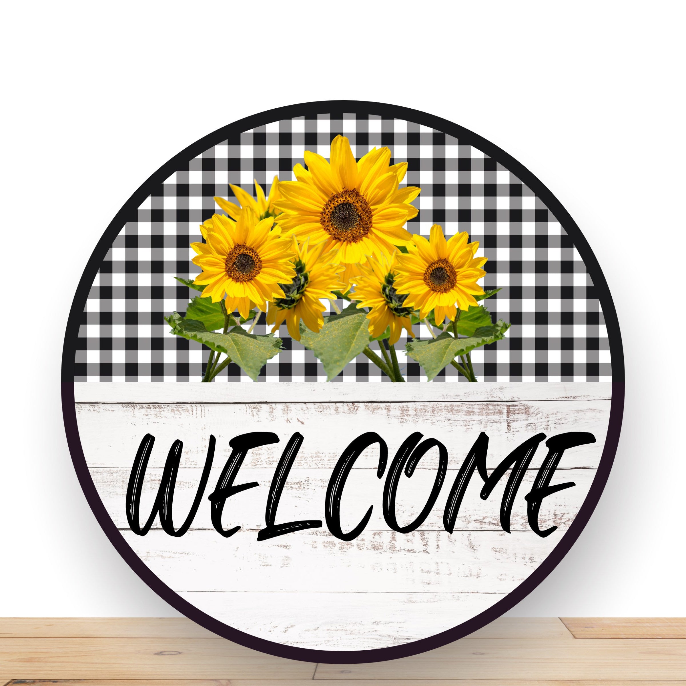 Sunflower Wreath Sign, Welcome Round Metal Wreath Sign, Sign For Wreath, Desert Wreath Signs