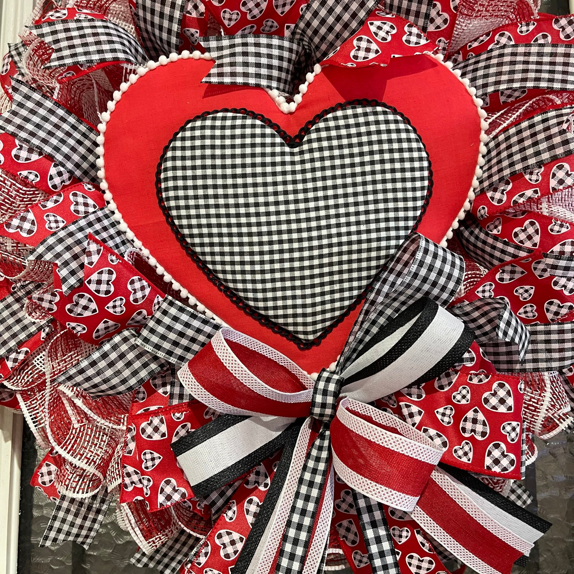 Valentine Wreath for your door, Heart Valentine Wreath, Valentines Wreath, Desert Wreath Creations