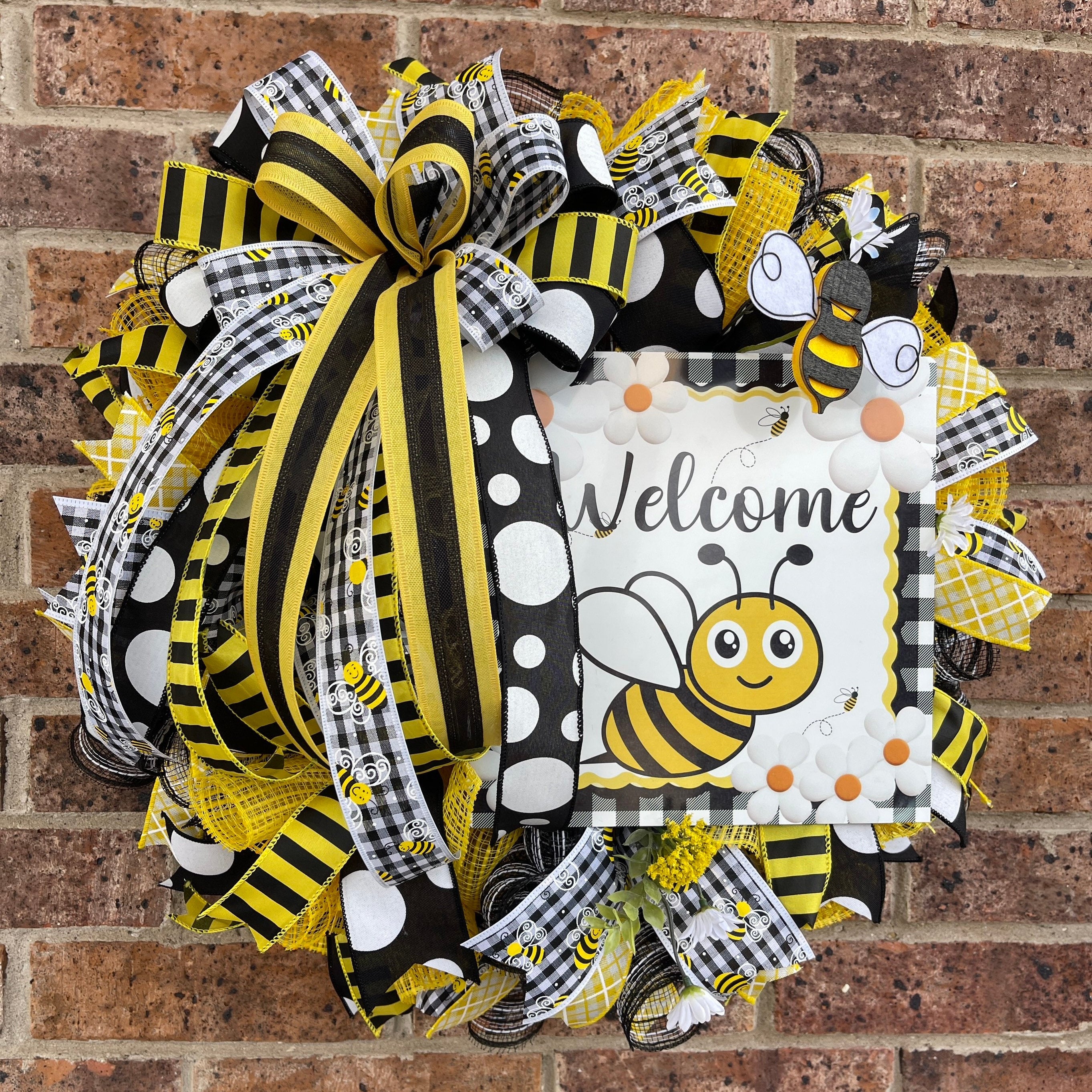 Bee Wreath, Summer Wreath, Spring Wreath, Everyday Wreath, Summer Decor, Spring Decor