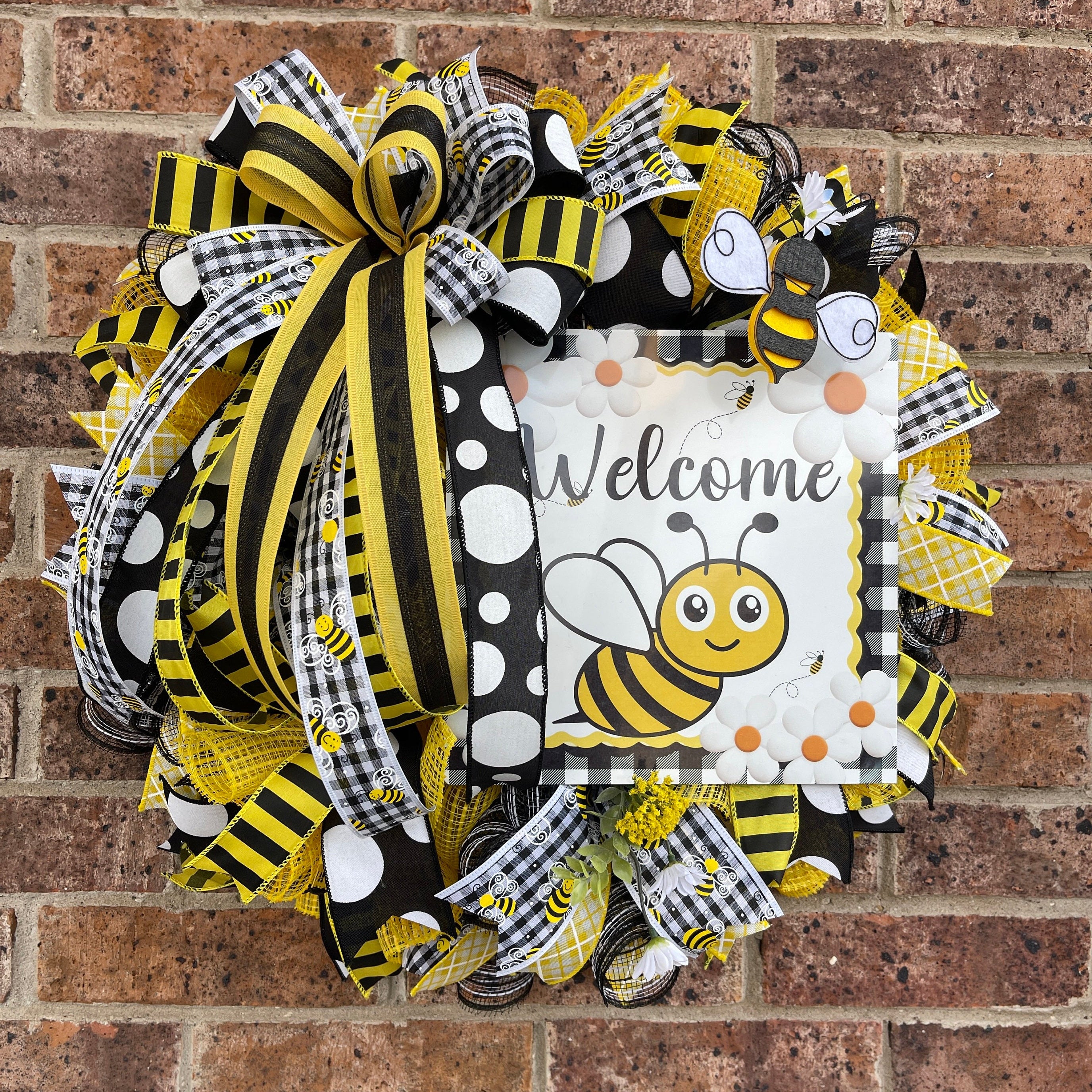 Bee Wreath, Summer Wreath, Spring Wreath, Everyday Wreath, Summer Decor, Spring Decor