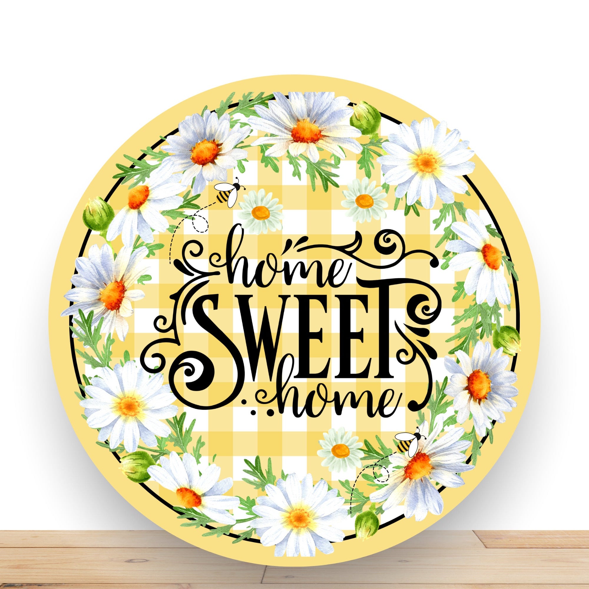 Daisy Wreath Sign, Home Sweet Home Round Metal Wreath Sign, Sign For Wreath, Desert Wreath Signs