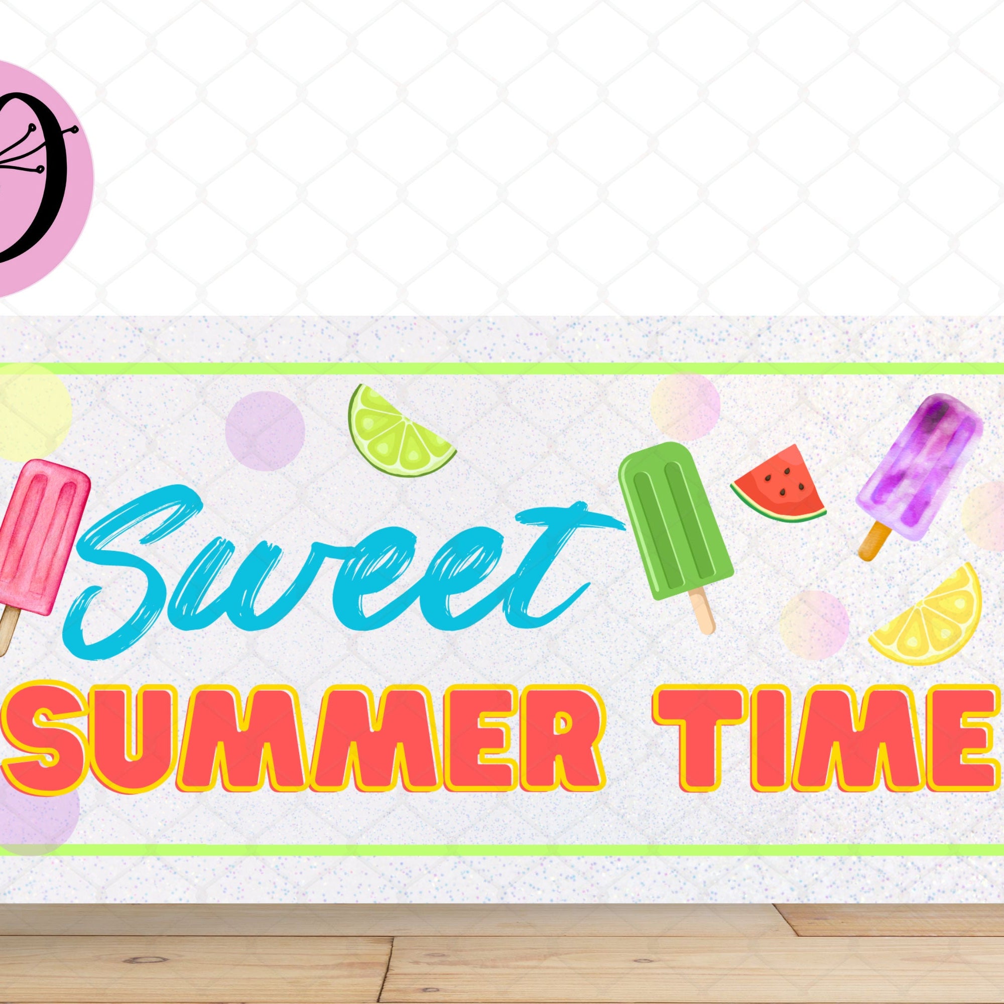 Popsicle Wreath Sign, Sweet Summertime Rectangle Metal Sign, Sign For Wreath, Desert Wreath Signs