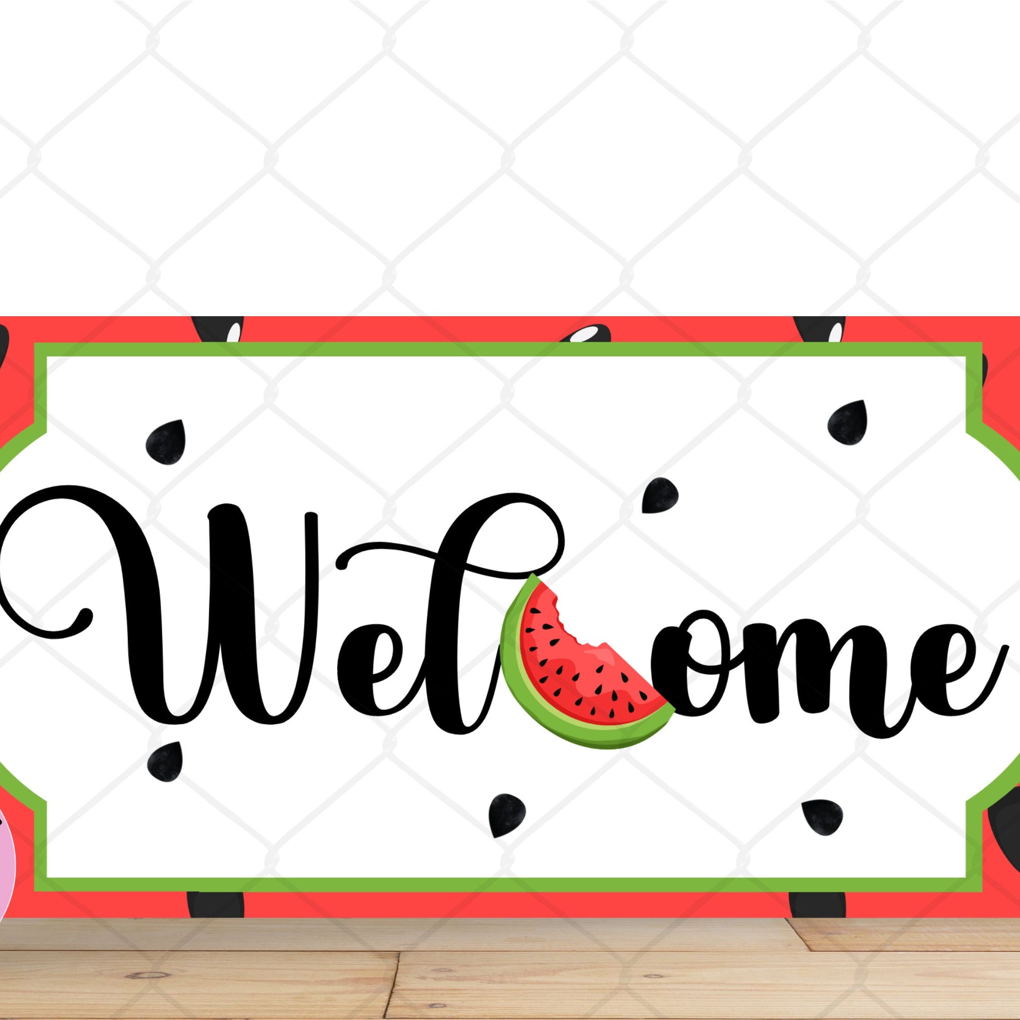 Watermelon Wreath Sign, Welcome Watermelon Rectangle Metal Sign, Sign For Wreath Summer Wreath Sign