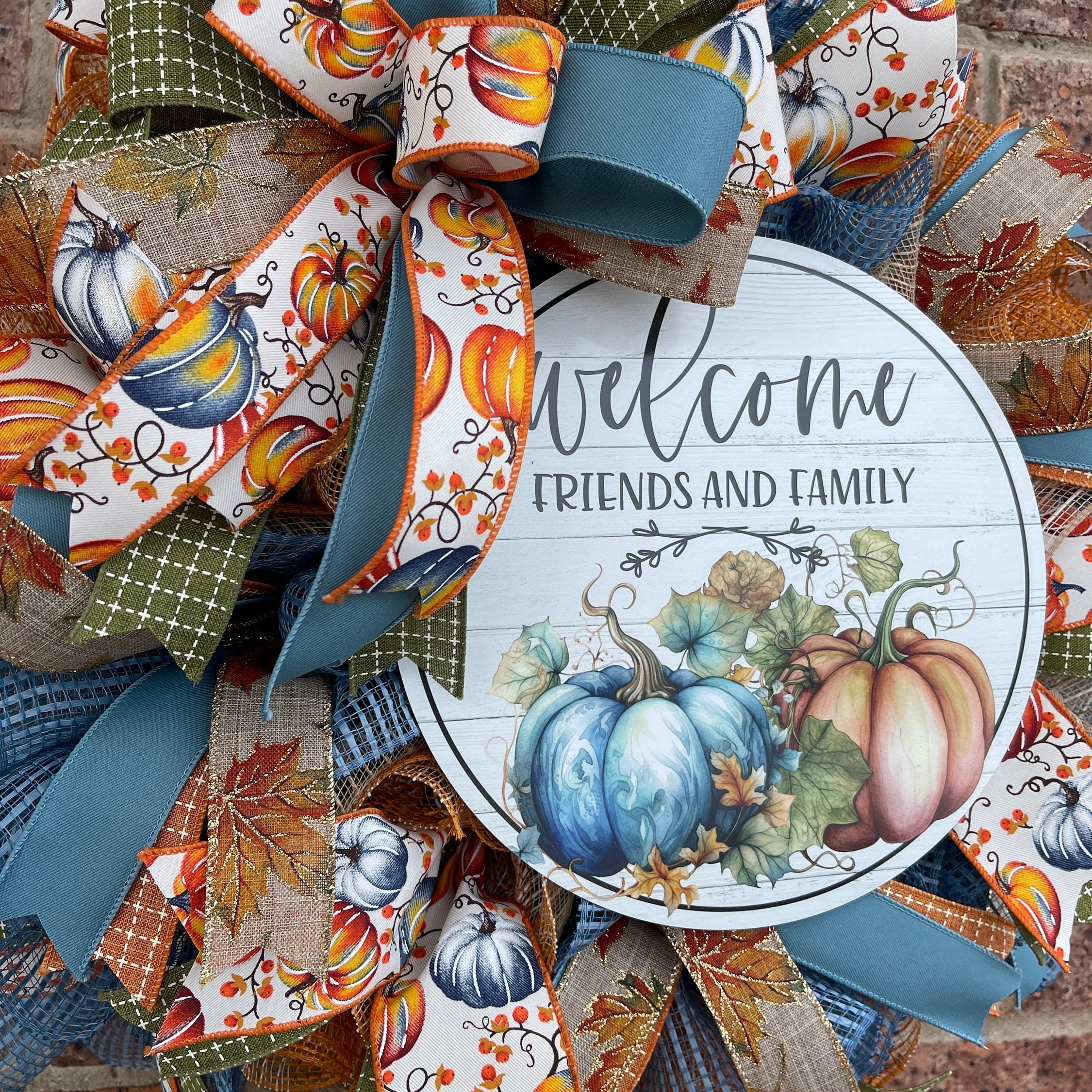 Fall Wreath, Welcome Friends and Family Fall Wreath, Fall Porch Decorations