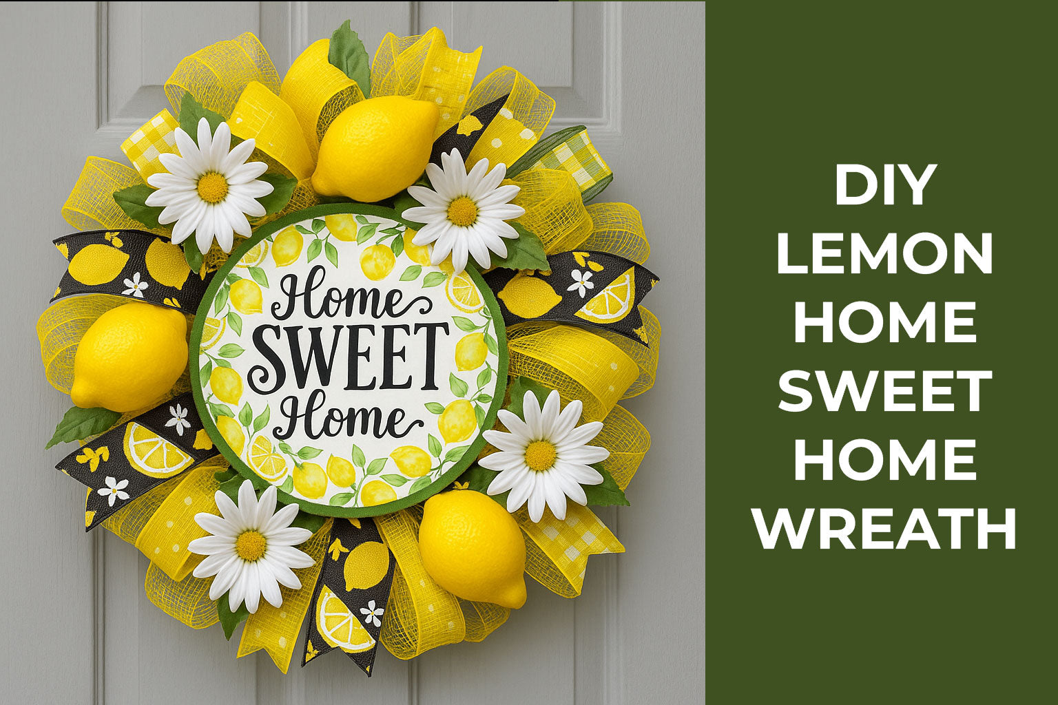 DIY Lemon Home Sweet Home Wreath