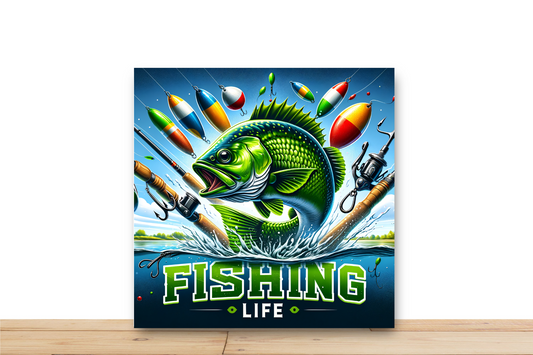 Fishing Life Wreath Sign