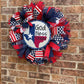 Patriotic God Bless Texas Wreath