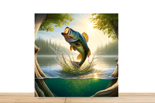 Sunrise Bass Jump Wreath Sign