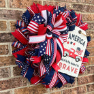 America Land of the Free Patriotic Wreath 