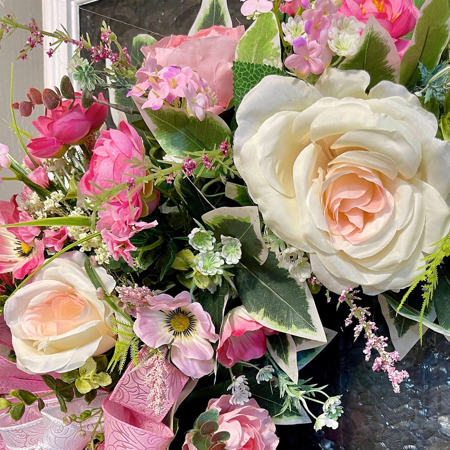 Blush Pink Floral Grapevine Wreath