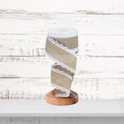 Burlap White Scalloped Edge Wired Ribbon