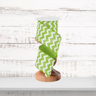 Chevron Pattern Lime Green White Wired Ribbon