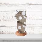Cream and White Giant Multi Dots Wired Ribbon