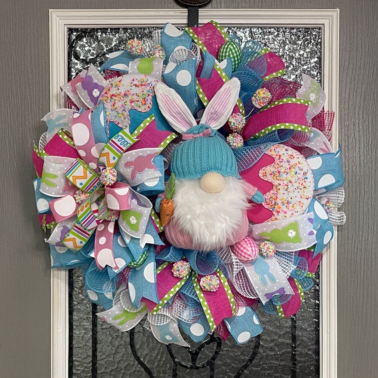 Easter Gnome Bunny Wreath