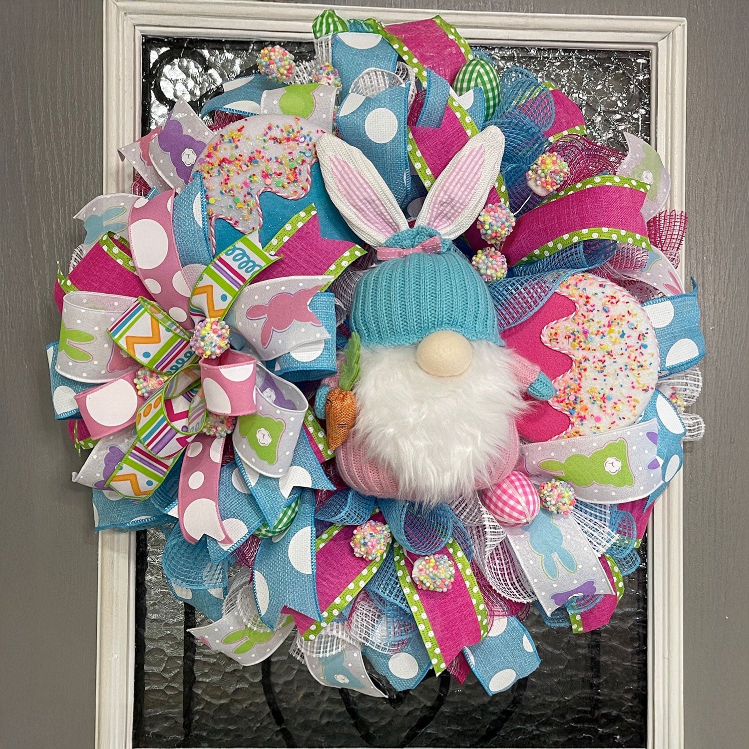 Easter Gnome Bunny Wreath