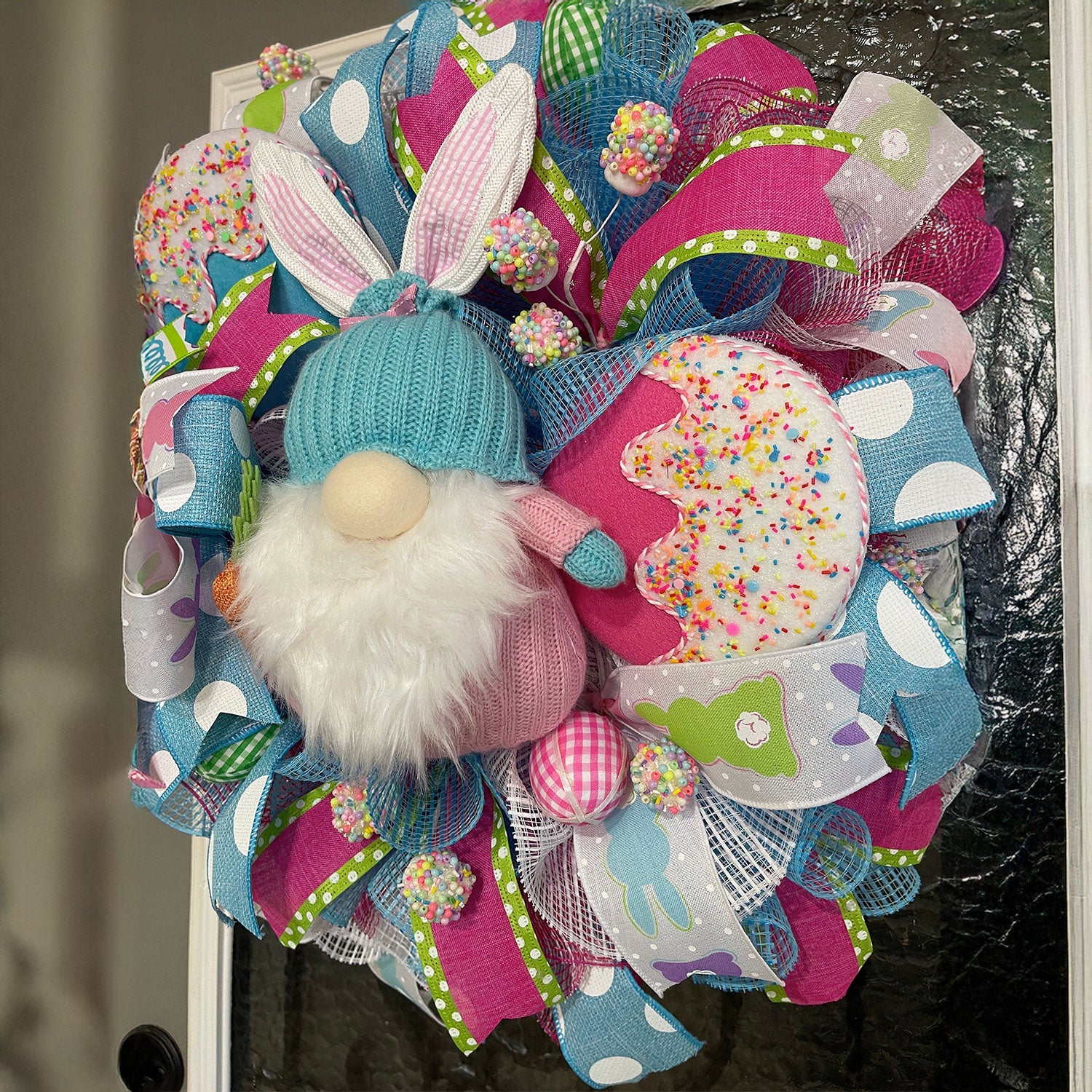 Easter Gnome Bunny Wreath