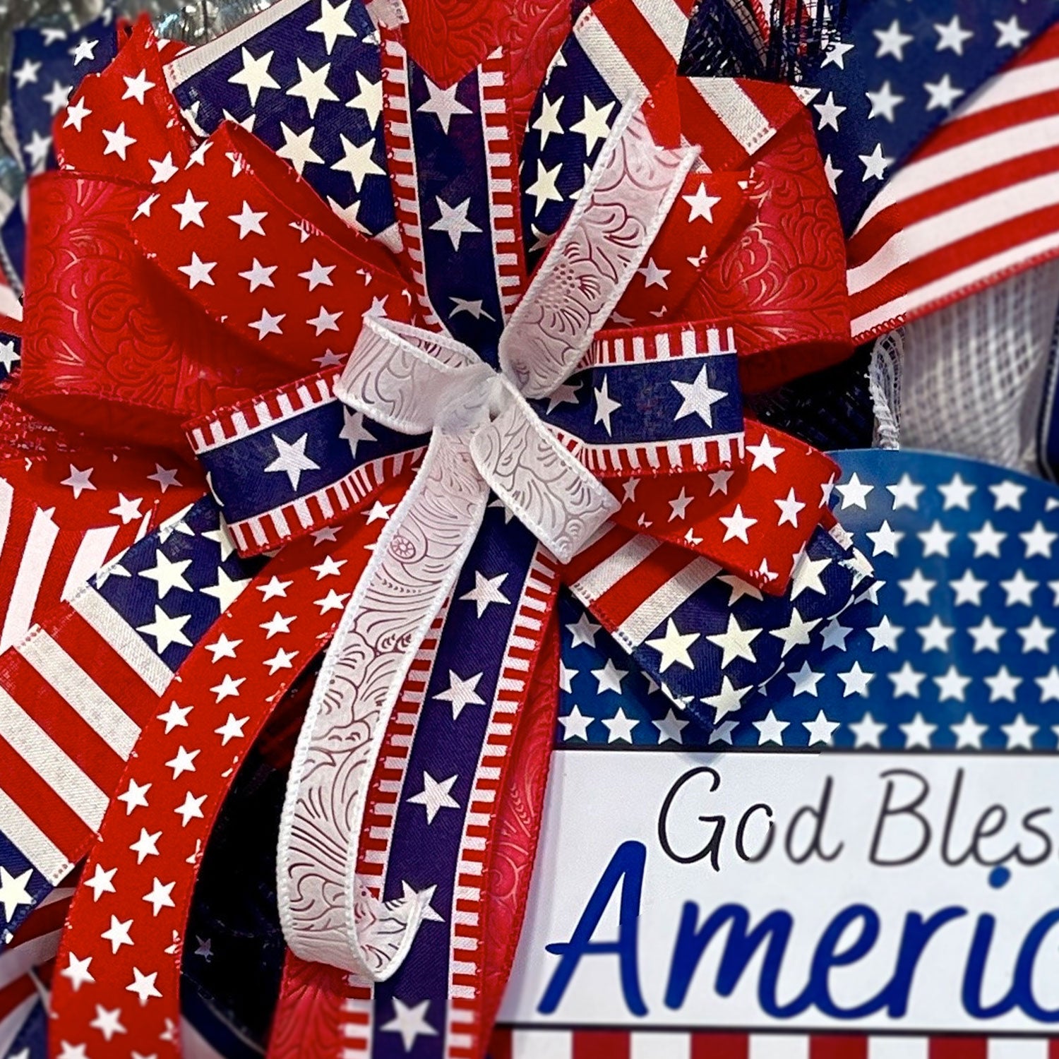 God Bless America Patriotic Wreath