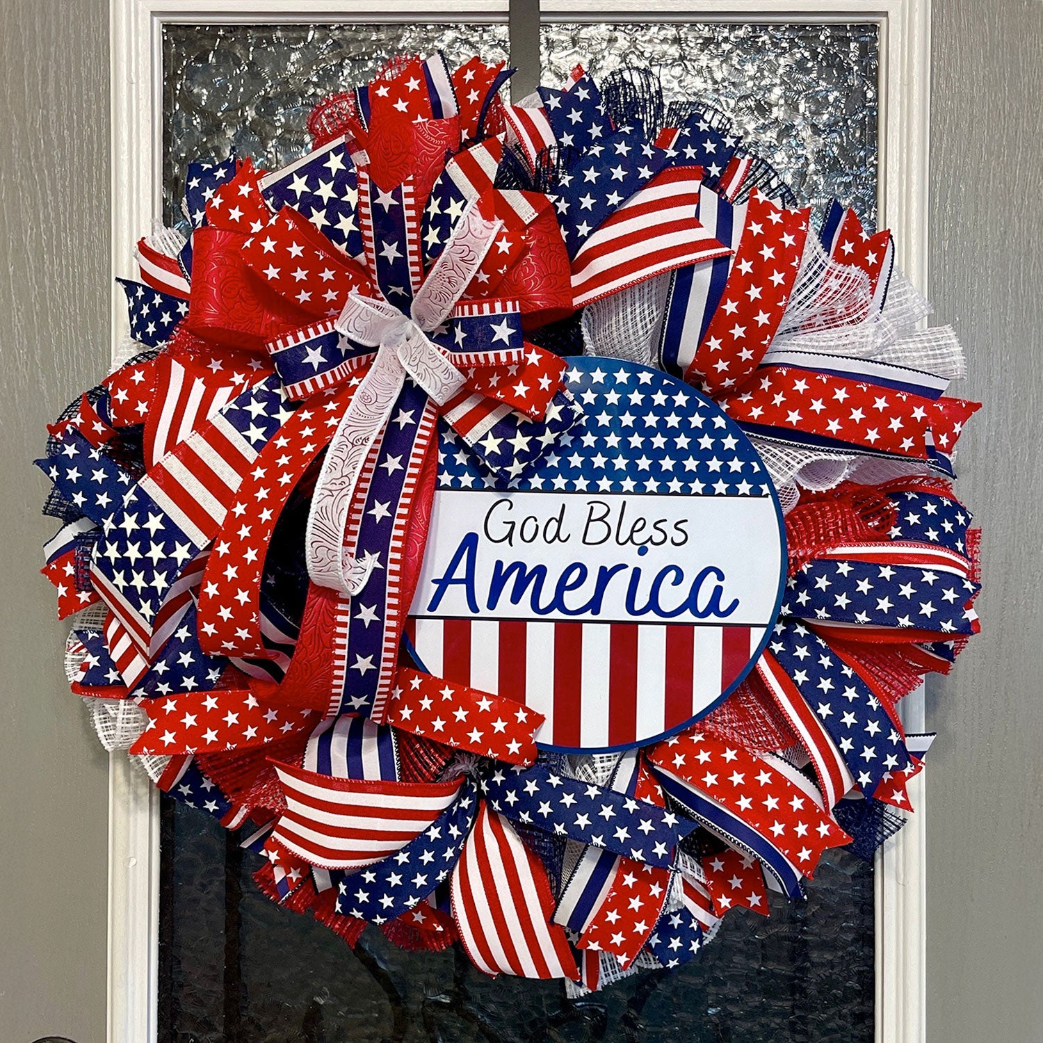 God Bless America Patriotic Wreath