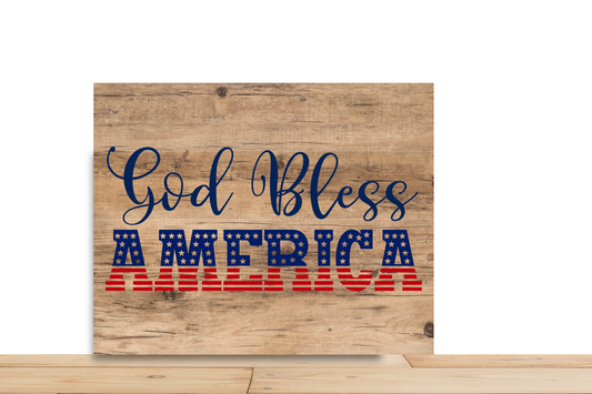 Rustic God Bless America Wreath Sign