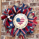 Land of the Free Because of the Brave Patriotic Wreath