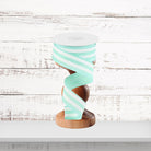 Mint Vertical Stripe Wired Ribbon