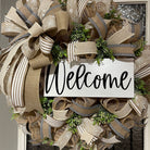Neutral Burlap Welcome Wreath
