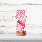 Pink and White Chevron Wired Ribbon