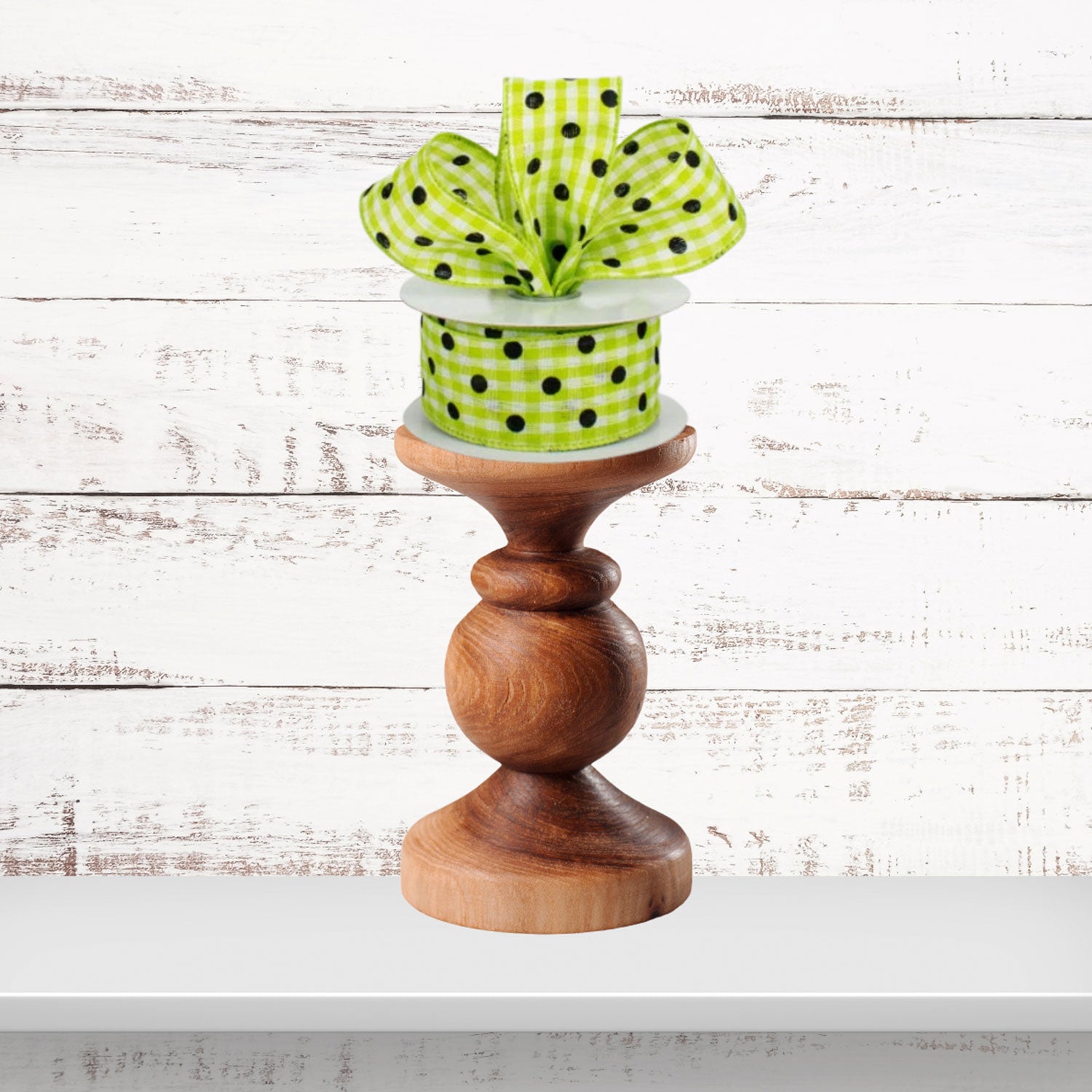 Polka Dot Gingham Pattern Wired Ribbon