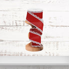 Red White Scalloped Edge Wired Ribbon
