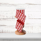 Red Chevron Pattern Wired Ribbon