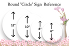Round Circle Sign Size Reference for Wreath Sign