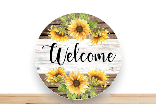 Rustic Sunflower Welcome Sign