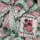 Welcome Friends Deco Mesh Wreath