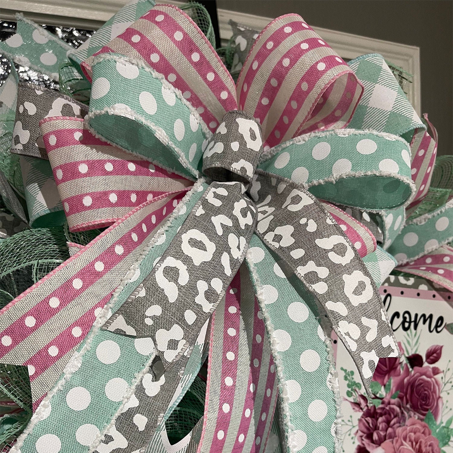 Welcome Friends Deco Mesh Wreath