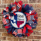Patriotic God Bless Texas Wreath