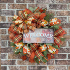 Welcome Fall Wreath for Front Door, Fall Porch Decorations