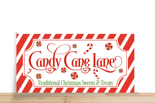 Christmas Sign, Candy Cane Lane Rectangular Metal Sign, Sign For Wreath, Desert Wreath Signs