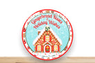 Christmas Sign, Gingerbread Kisses and Holiday Wishes Round Metal Sign, Sign For Wreath, Desert Wreath Signs