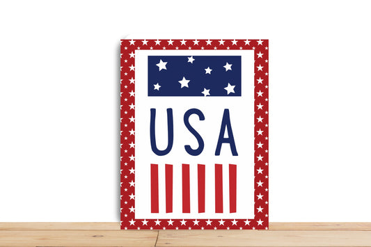 Patriotic USA Rectangle Metal Sign for wreath