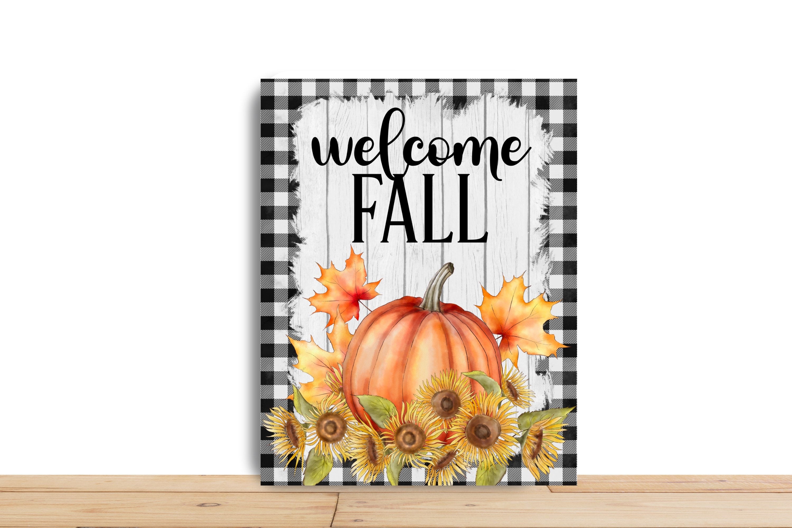 Fall Wreath Sign, Welcome Fall Rectangle Metal Sign, Sign For Wreath, Desert Wreath Signs